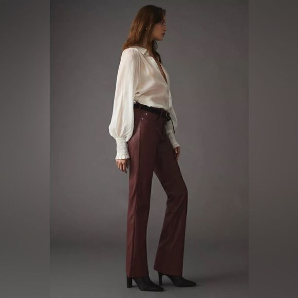 Anthropologie Pilcro The Yaya Mid-Rise Faux Leather Pants Size 32 - Picture 2 of 8